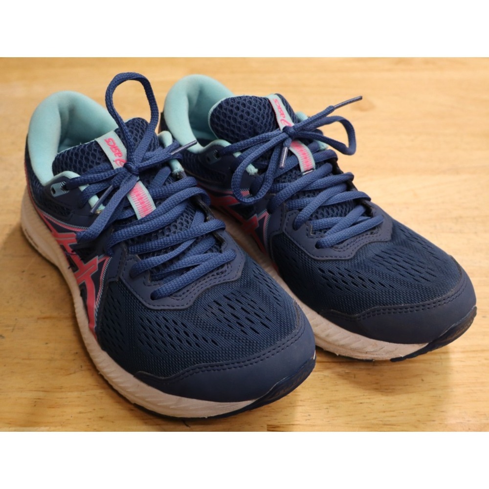Asics Gel Contend 7 Womens Size 8.5 Blue Pink Athletic Running Shoes Sneakers